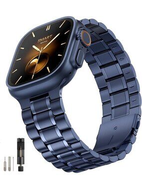 Stylish Stainless Steel Apple Watch Band for Men & Women, 40mm-42mm, Blue